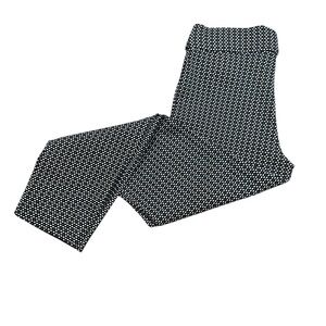 IMNYC Isaac Mizrahi Black White Geometric Print Slim Pants M